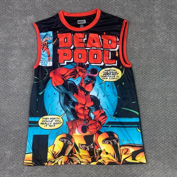 Deadpool Tank Top T Shirt Men's XL Marvel All Over Print - Picture 1 of 11